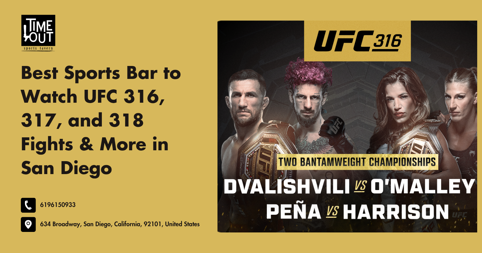 Best Sports Bar to Watch UFC 316, 317, and 318  Fights & More in San Diego